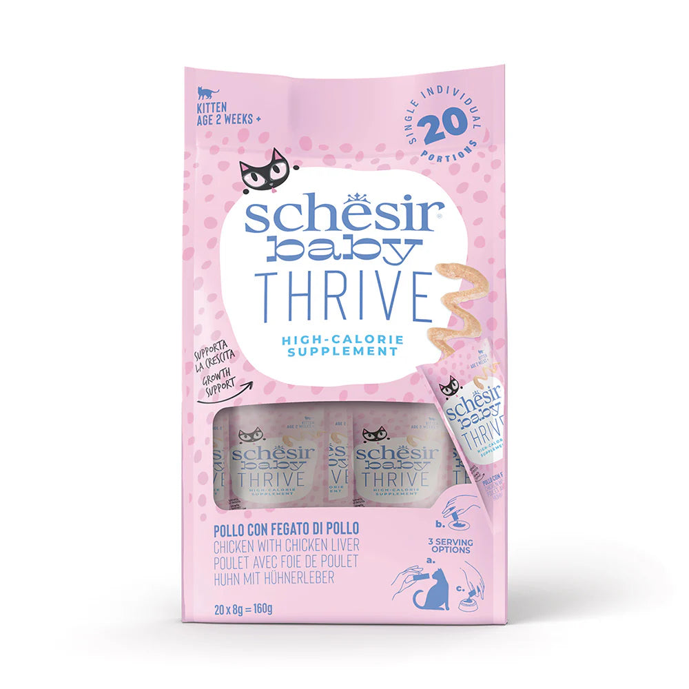 Schesir Baby Thrive Pollo con Fegato in Crema 20x8g - Umido per Gatto Schesir Baby Thrive Pollo con Fegato in Crema 20x8g - Umido per Gatto